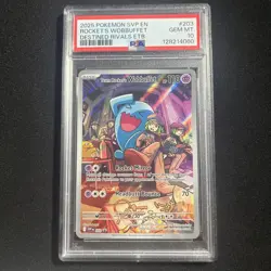 2025 POKEMON SVP EN-SV BLACK STAR PROMO #203 TEAM ROCKET'S WOBBUFFET PSA 10 - Image 1