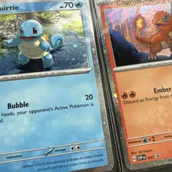 Pokemon 151 Promo Starter Cards Charmander, Squirtle, Bulbasaur Cosmos Holo NM - Image 2