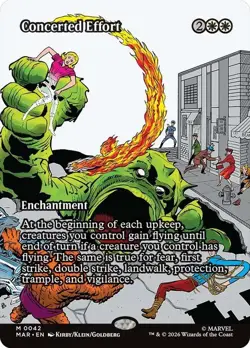 Concerted Effort Borderless Marvel Super Heroes NM MTG - Image 1
