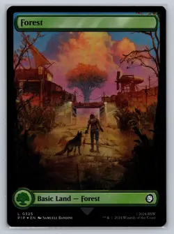 MTG Fallout Full Art Foil #325 Forest Basic Land - Image 1