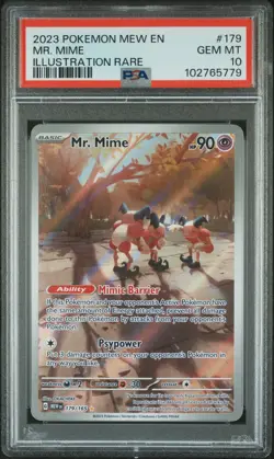 2023 POKEMON MEW EN-151 ILLUSTRATION RARE #179 MR. MIME PSA 10 - Image 1