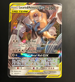 Lucario & Melmetal GX 120/214 - Unbroken Bonds Tag Team Ultra Rare Pokemon LP - Image 1