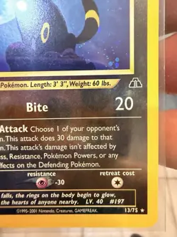 Umbreon 13/75 Neo Discovery Holo Rare Unlimited WOTC Pokemon TCG SWIRL!!! - Image 5