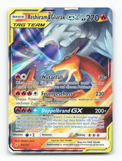 Reshiram & Glurak -GX - Pokemon Karte TCG 20/214 Holo Krafte im Einklang /F37 - Image 2