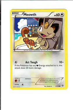Meowth 61/98 Common Ancient Origins Pokemon Near Mint - Image 1
