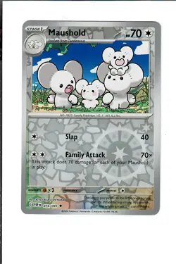 Maushold 074/091 Uncommon Paldean Fates Pokemon Reverse Holo Near Mint - Image 1