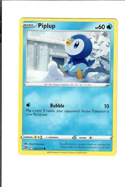 Piplup 035/172 Common Brilliant Stars Pokemon Near Mint - Image 1