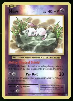 Mew 53/108 Holo Rare Evolutions Pokemon Reverse Holo MP - Image 1