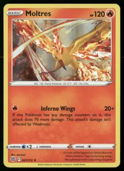 Moltres 021/172 Holo Rare Brilliant Stars Pokemon Holo NM - Image 1