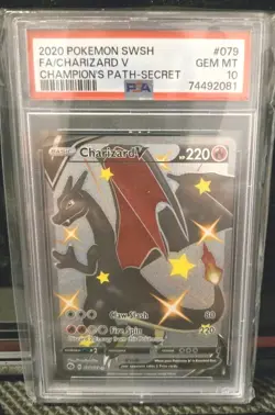 PSA10 Gem Mint Pokemon Champions Path Secret Rare Shiny Charizard V Card 079/073 - Image 1