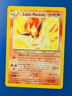 NEO Destiny Light Flareon 46/105 Vintage Pokemon Card Uncommon Original Owner NM - Image 1