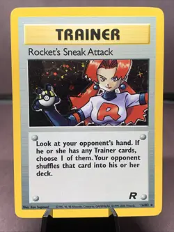Pokemon TCG Rocket's Sneak Attack 16/82 Team Rocket Holo Rare VTG WOTC 2000 LP- - Image 1