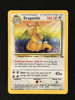 Pokemon Dragonite 4/62 *Near Mint* Fossil ‘Never Played Card’ (Nice Holo) - Image 1