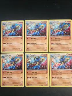 Pokemon TCG Lucario Promo XY140 Holo [Lot Of 6 Cards/All Holos] - Image 1