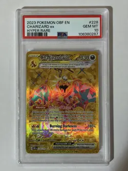 2023 POKEMON OBF EN-OBSIDIAN FLAMES HYPER RARE #228 CHARIZARD EX PSA 10 - Image 1