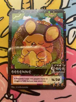 Fan Art Card by Tiredbutwoke, Set 2, Sleepy Forest - Dedenne Holographic Card - Image 1