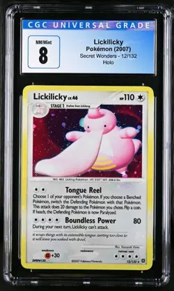 Graded CGC 8 Lickilicky #12/132 Secret Wonders Heavy Holo Bleed Pop 10 Old Label - Image 1