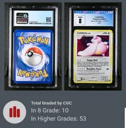 Graded CGC 8 Lickilicky #12/132 Secret Wonders Heavy Holo Bleed Pop 10 Old Label - Image 3