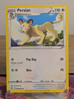 PERSIAN 200/264 UNCOMMON FUSION STRIKE POKEMON NM - Image 1