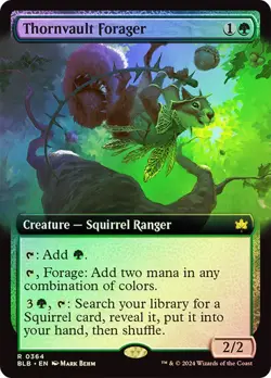 Magic The Gathering MTG THORNVAULT FORAGER EXTENDED ART FOIL Bloomburrow NM - Image 1