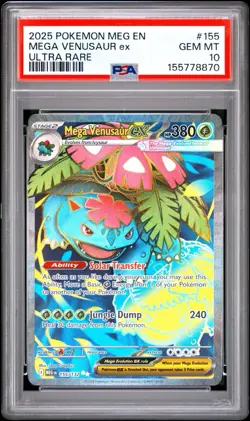 2025 POKEMON MEG EN-MEGA EVOLUTION ULTRA RARE #155 MEGA VENUSAUR EX PSA 10 - Image 1