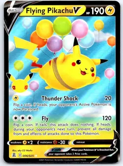 Flying Pikachu V 006/025 Holo V Rare Celebrations Pokemon Holo NM/M - Image 1