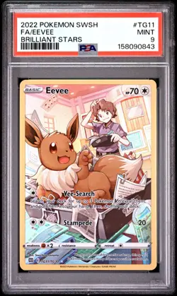 2022 POKEMON SWORD & SHIELD BRILLIANT STARS #TG11 FULL ART/EEVEE PSA 9 - Image 1