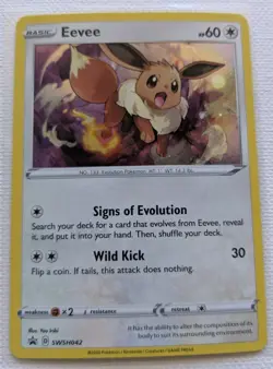 Eevee SWSH042 Holo Promo Sword & Shield Promo Pokemon NM - Image 1