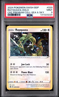 2024 POKEMON SWSH BLACK STAR PROMO #029 RAYQUAZA-HOLO PSA 9 - Image 1