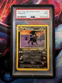 PSA 9 2001 Pokemon Neo Discovery Umbreon 32/75 Holo Rare English - Image 1