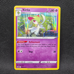 Pokemon Kirlia (Sword & Shield) Silver Tempest STAMP PROMO HOLO (NEAR MINT) - Image 1
