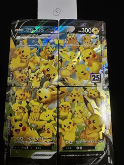 Japanese Pokemon 25th Anniversary Celebrations Pikachu V-Union 4 Card Set - Image 1
