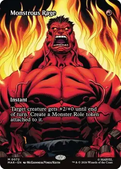 Monstrous Rage Borderless Marvel Super Heroes NM MTG - Image 1