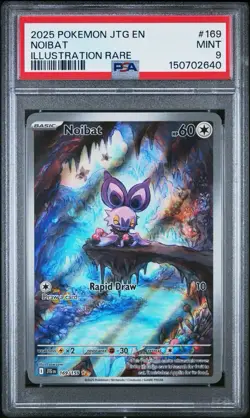 2025 POKEMON JTG EN-JOURNEY TOGETHER ILLUSTRATION RARE #169 NOIBAT PSA 9 - Image 1