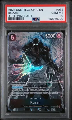 145876407 Kuzan 2025 One Piece Royal Blood OP10 #OP10-082 Alternate Art PSA 10 - Image 1
