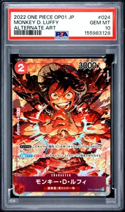 Japanese One Piece Holo Monkey D. Luffy OP01-024 PSA 10 GEM MINT Alt Art - Image 3