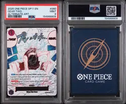 2025 ONE PIECE OP11-A FIST OF DIVINE SPEED #080 GEAR TWO ALTERNATE ART PSA 9 - Image 1
