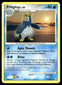 Prinplup 58/130 Uncommon Diamond & Pearl Pokemon Moderately Played - Image 2