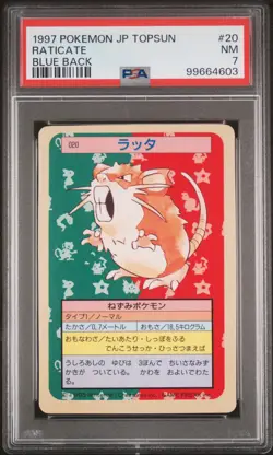 1997 POKEMON JAPANESE TOPSUN BLUE BACK #20 RATICATE PSA 7 - Image 1