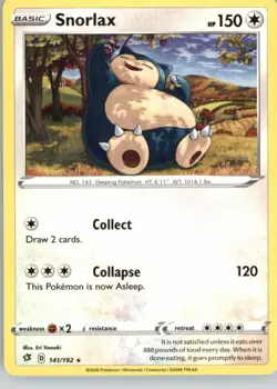 Snorlax 141/192 Rare Rebel Clash Pokemon Near Mint - Image 1