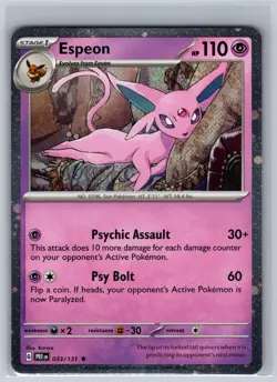 Espeon 033/131 Cosmos Holo Prismatic Evolutions Near Mint - Image 1