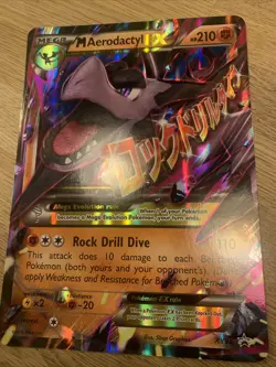 POKEMON TCG MEGA M AERODACTYL EX XY98 HOLO BLACK STAR PROMO LIGHT PLAY - Image 1