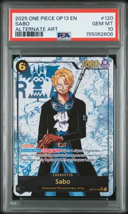 2025 One Piece OP13 EN Sabo Alternate Art #120 PSA 10 GEM MINT - Image 1