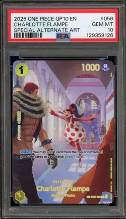 One Piece CCG Charlotte Flampe Special Alternate Art EB01-056 PSA 10 Gem Mint - Image 1