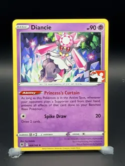 Pokemon Single card Diancie 068/189 Rare Regular Play Stamped Prize Pack - Image 1