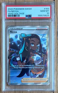 PSA 10 Nessa (Full Art) 183/185 Vivid Voltage Holo Pokemon Trainer Rare Full Art - Image 1