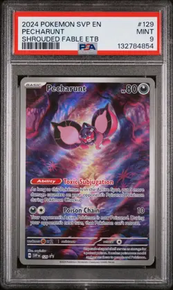 2024 POKEMON SVP EN-SV BLACK STAR PROMO #129 PECHARUNT PSA 9 - Image 1