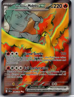 Team Rocket's Moltres ex 208/182 Ultra Rare Destined Rivals Pokemon Near Mint - Image 1