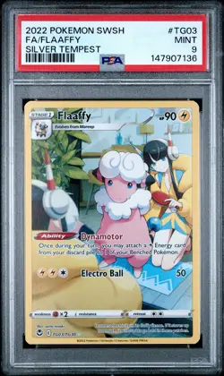 2022 POKEMON SWORD & SHIELD SILVER TEMPEST #TG03 FULL ART/FLAAFFY PSA 9 - Image 1