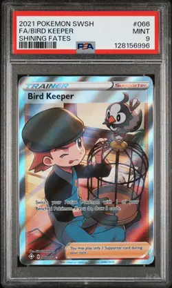 2021 POKEMON SWORD & SHIELD SHINING FATES #066 FULL ART/BIRD KEEPER PSA 9 - Image 1